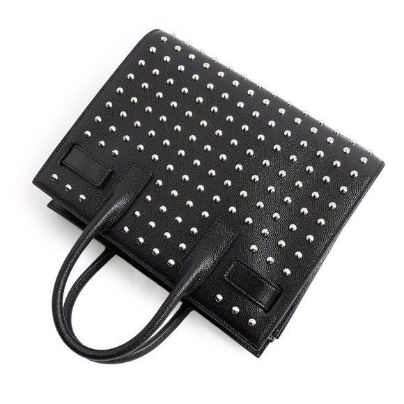 SAINT LAURENT PARIS Nano Studs 2WAY Shoulder Handbag Black - Picture 6 of 10